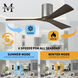 Atlas Irene-3H 60 inch Brushed Nickel with Walnut Tone Blades Flush Mount Paddle Fan